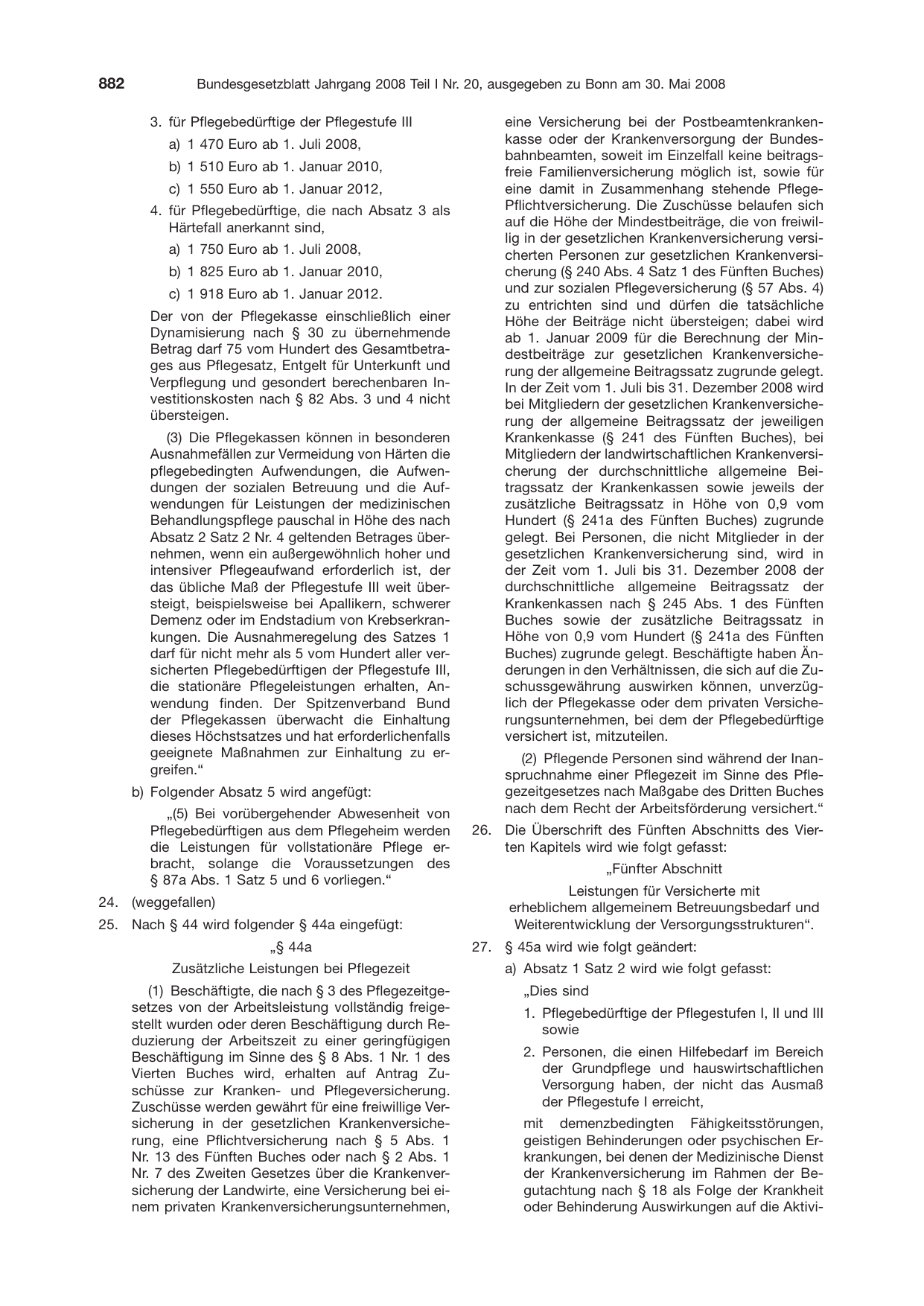 BGBl. 2008, Seite 882 — Originalseite als Abbildung