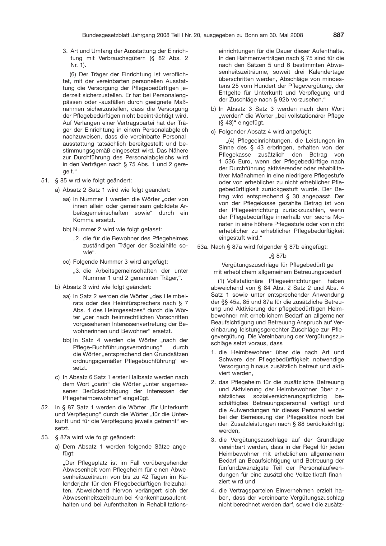 BGBl. 2008, Seite 887 — Originalseite als Abbildung