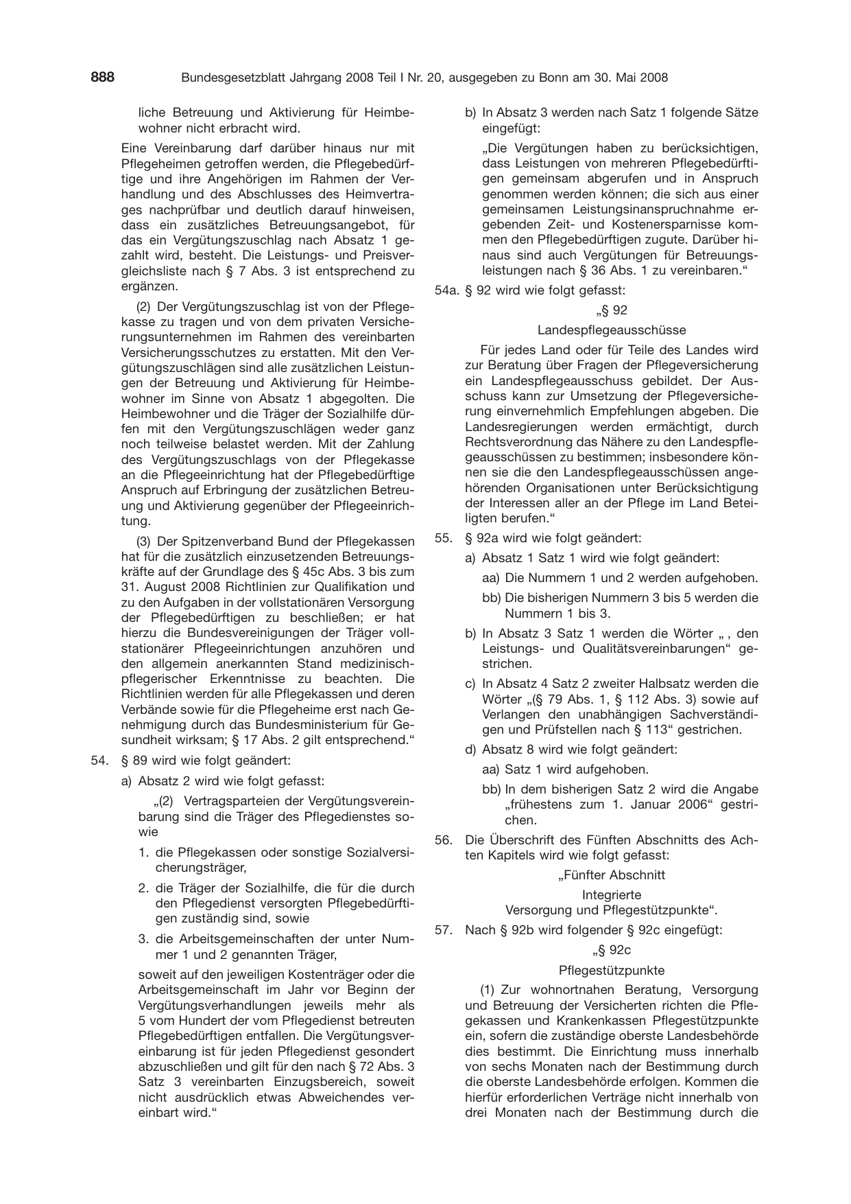 BGBl. 2008, Seite 888 — Originalseite als Abbildung