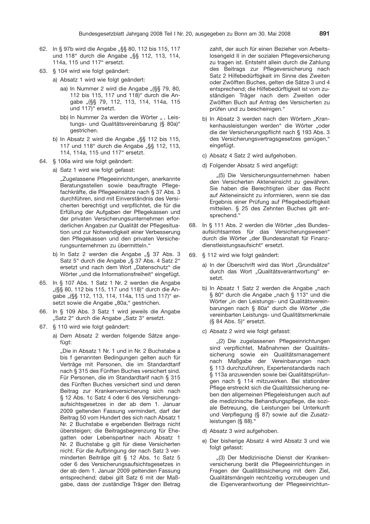 BGBl. 2008, Seite 891 — Originalseite als Abbildung