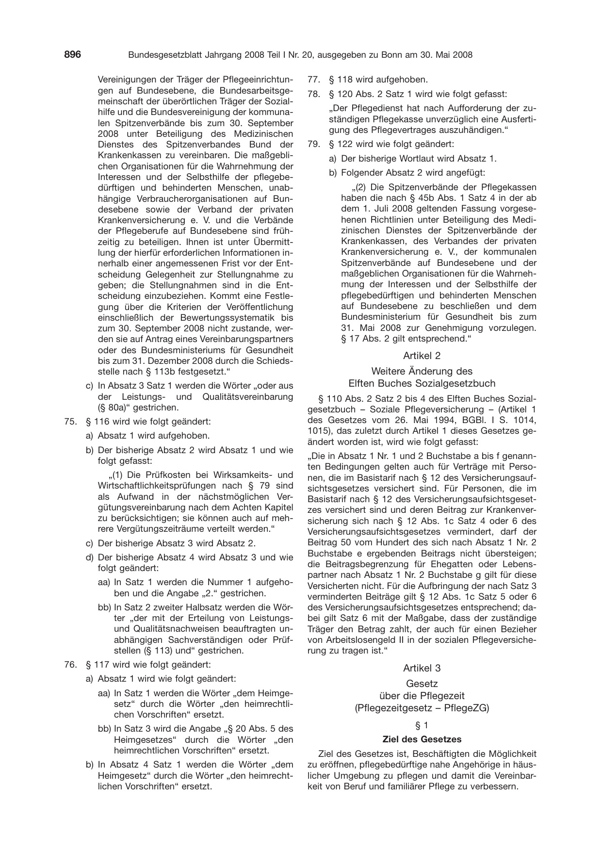 BGBl. 2008, Seite 896 — Originalseite als Abbildung
