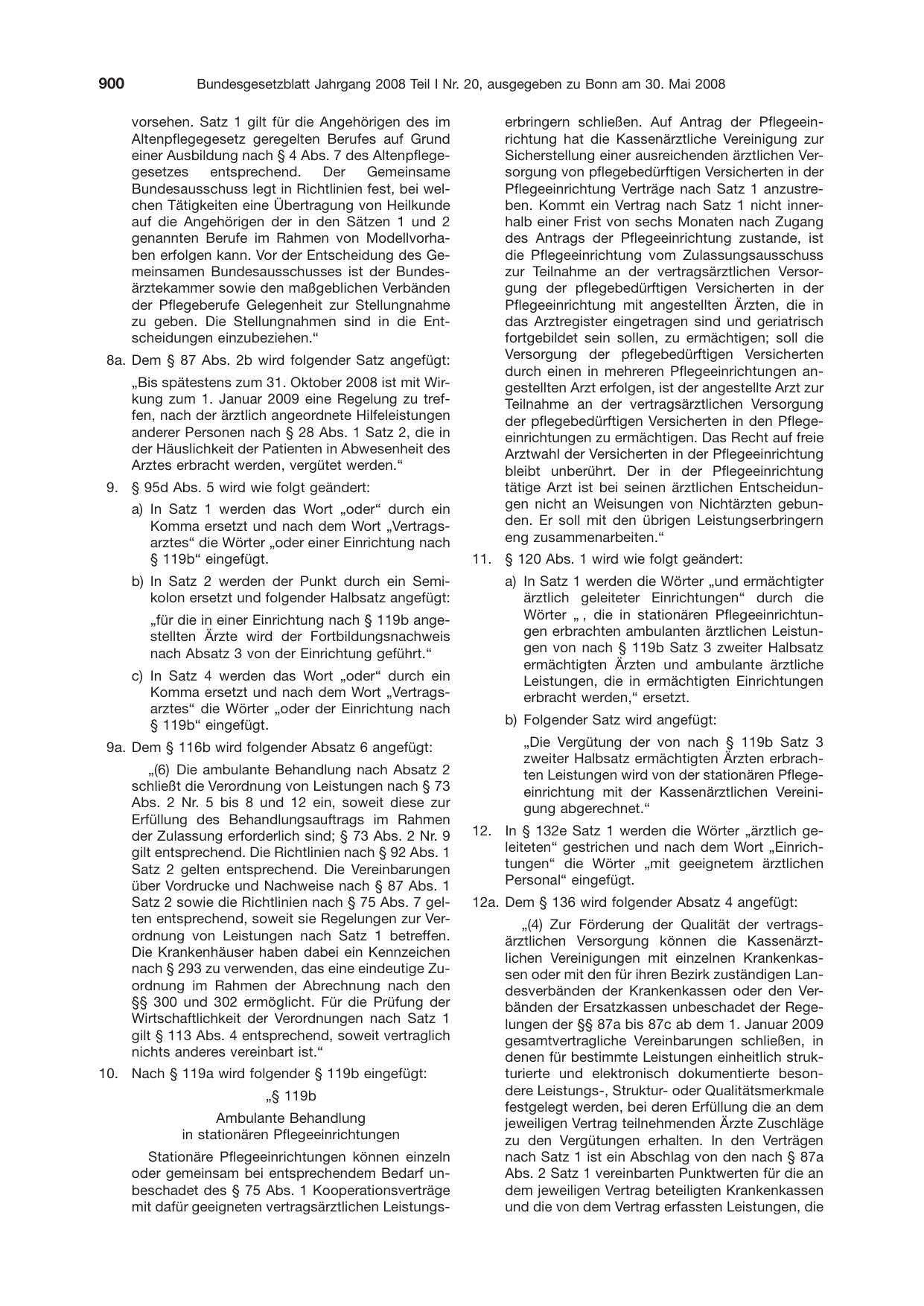 BGBl. 2008, Seite 900 — Originalseite als Abbildung