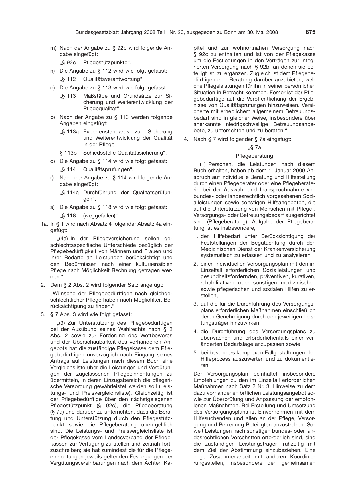 BGBl. 2008, Seite 875 — Originalseite als Abbildung
