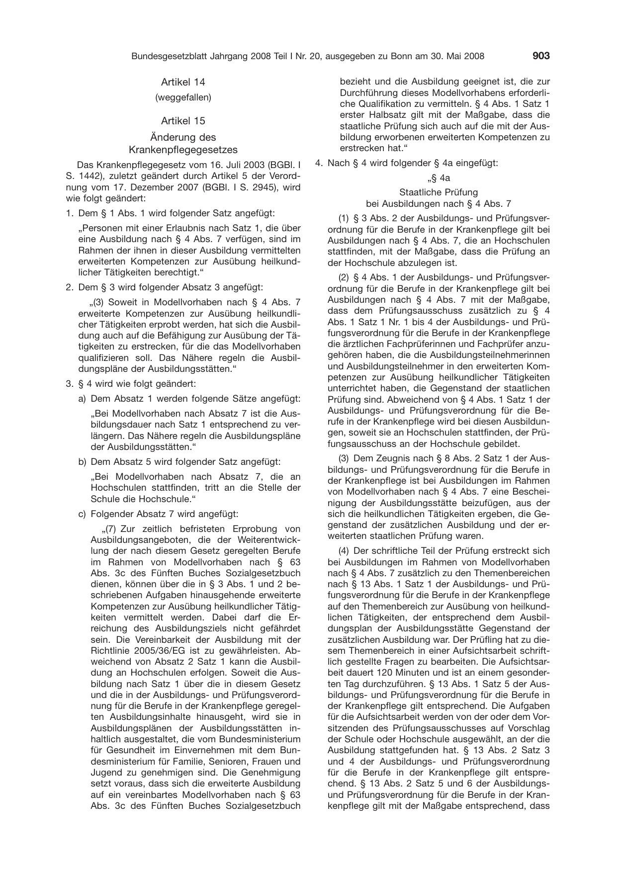BGBl. 2008, Seite 903 — Originalseite als Abbildung