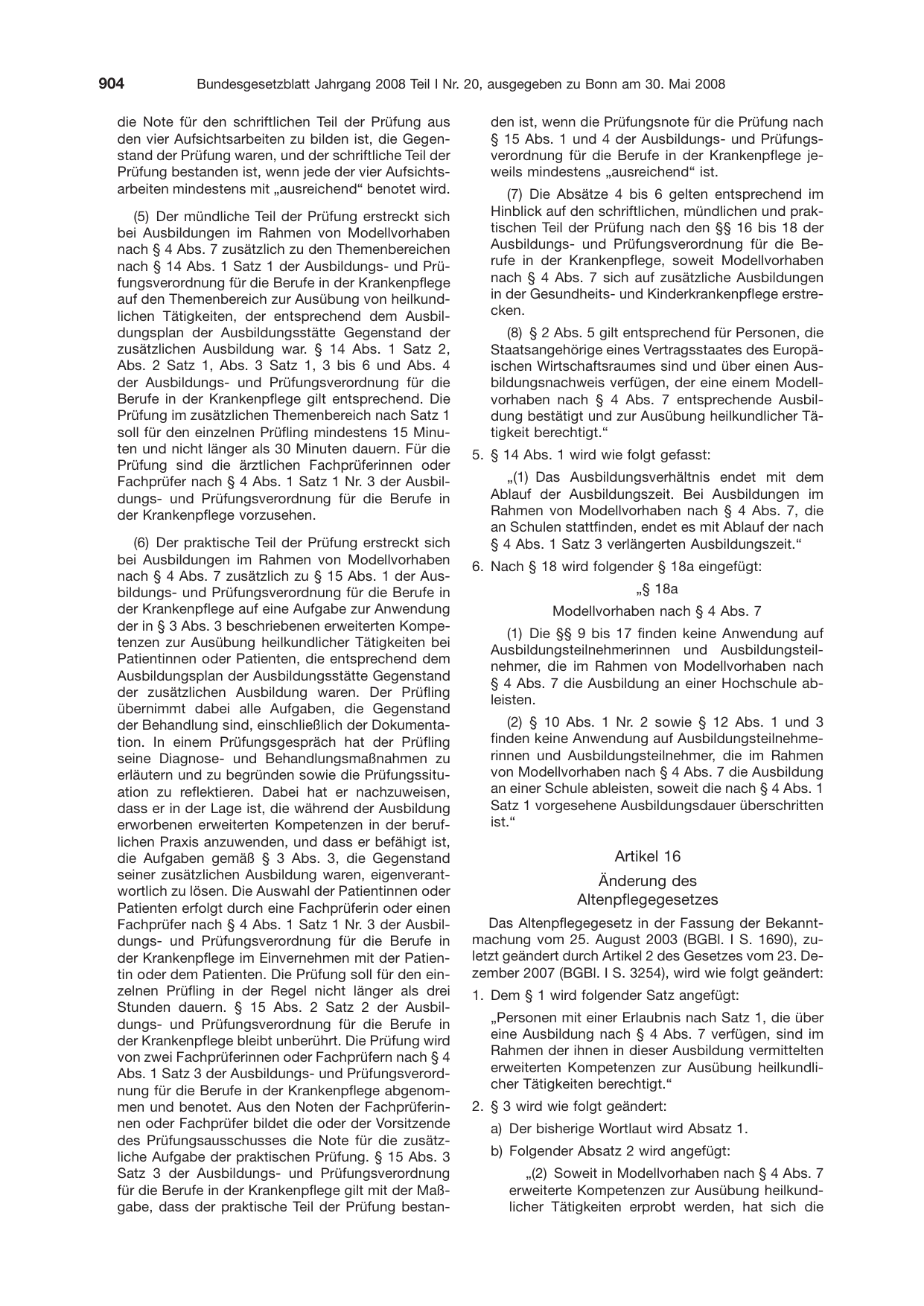 BGBl. 2008, Seite 904 — Originalseite als Abbildung