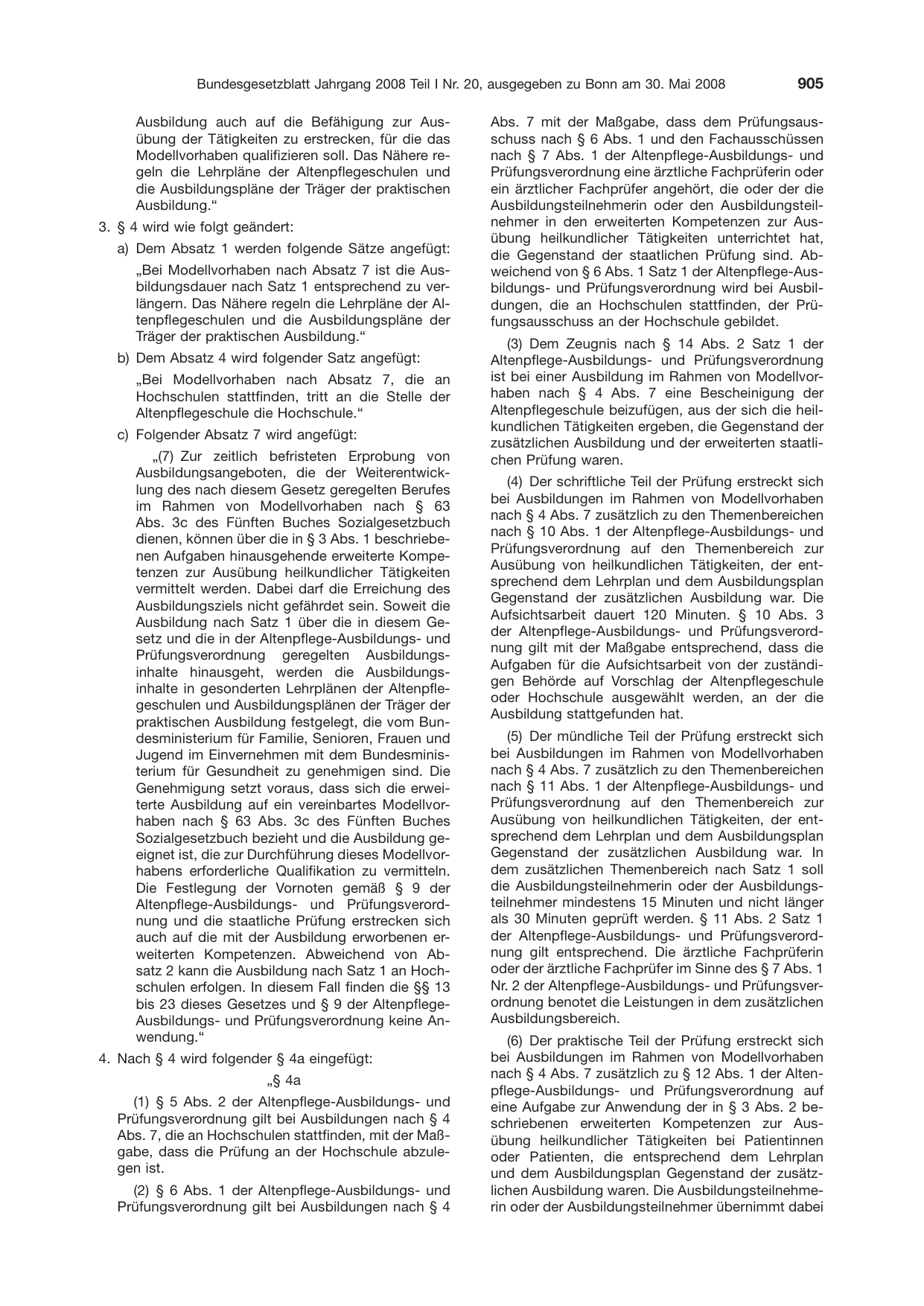 BGBl. 2008, Seite 905 — Originalseite als Abbildung