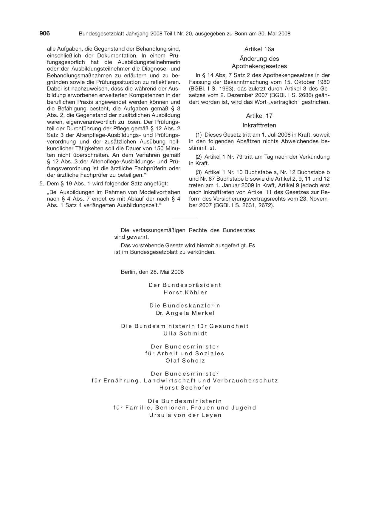 BGBl. 2008, Seite 906 — Originalseite als Abbildung