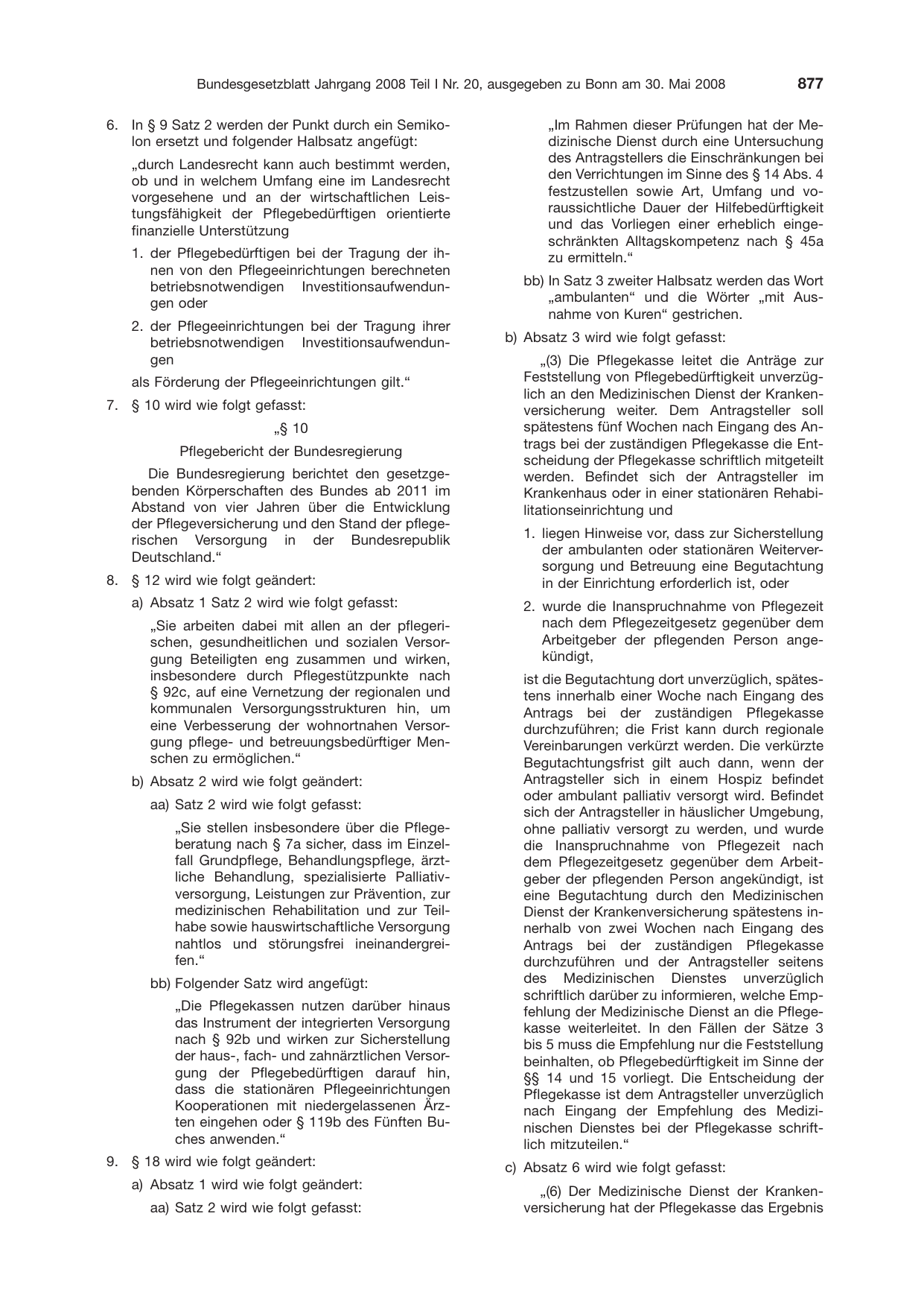 BGBl. 2008, Seite 877 — Originalseite als Abbildung