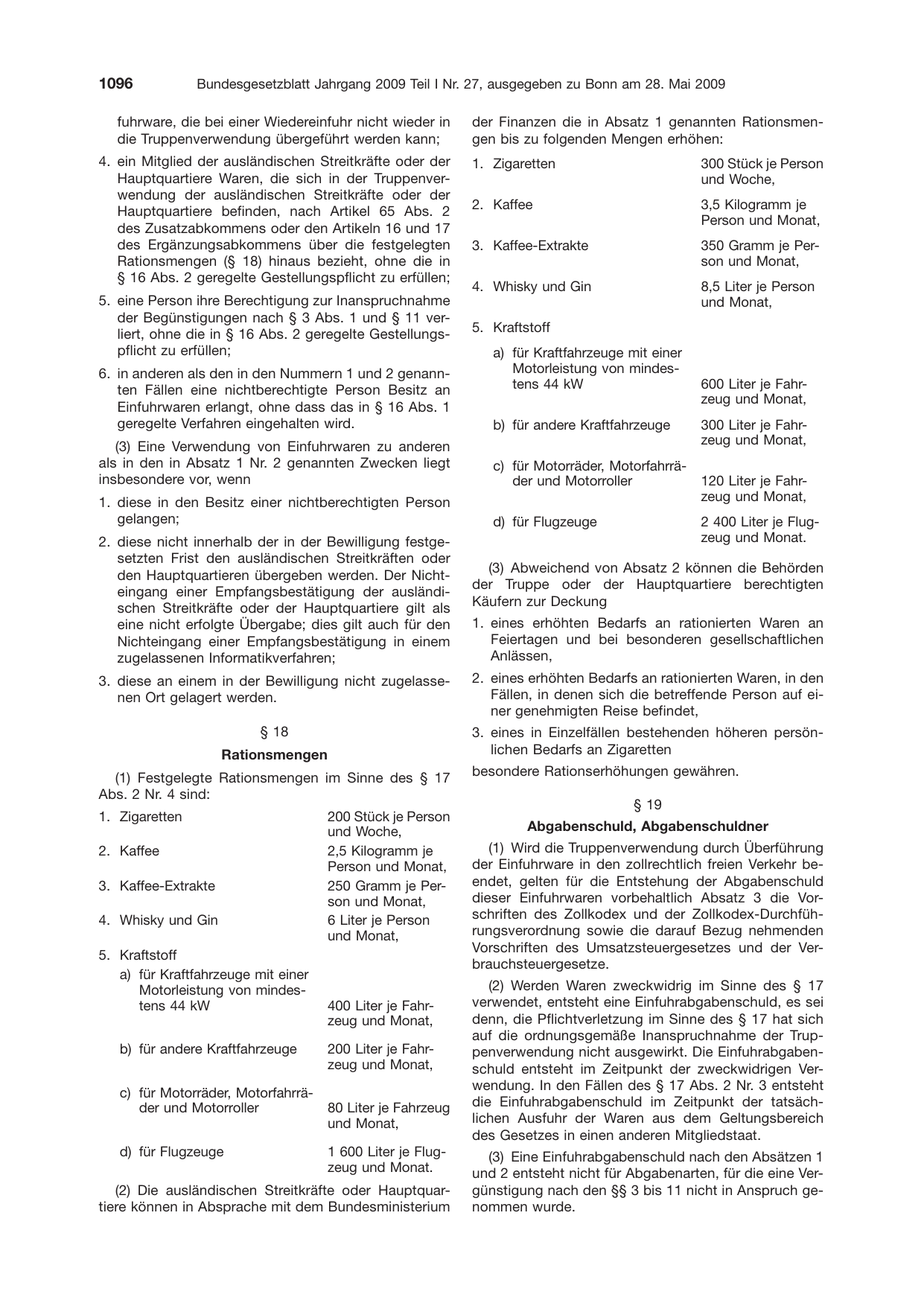 BGBl. 2009, Seite 1096 — Originalseite als Abbildung