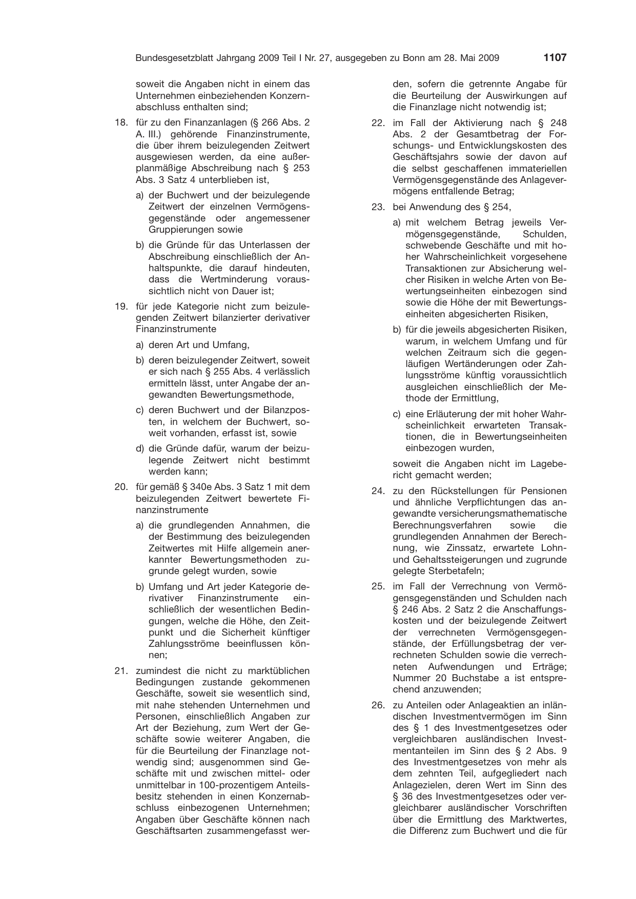 BGBl. 2009, Seite 1107 — Originalseite als Abbildung
