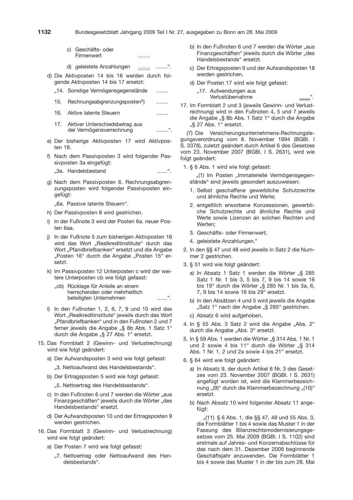 BGBl. 2009, Seite 1132 — Originalseite als Abbildung