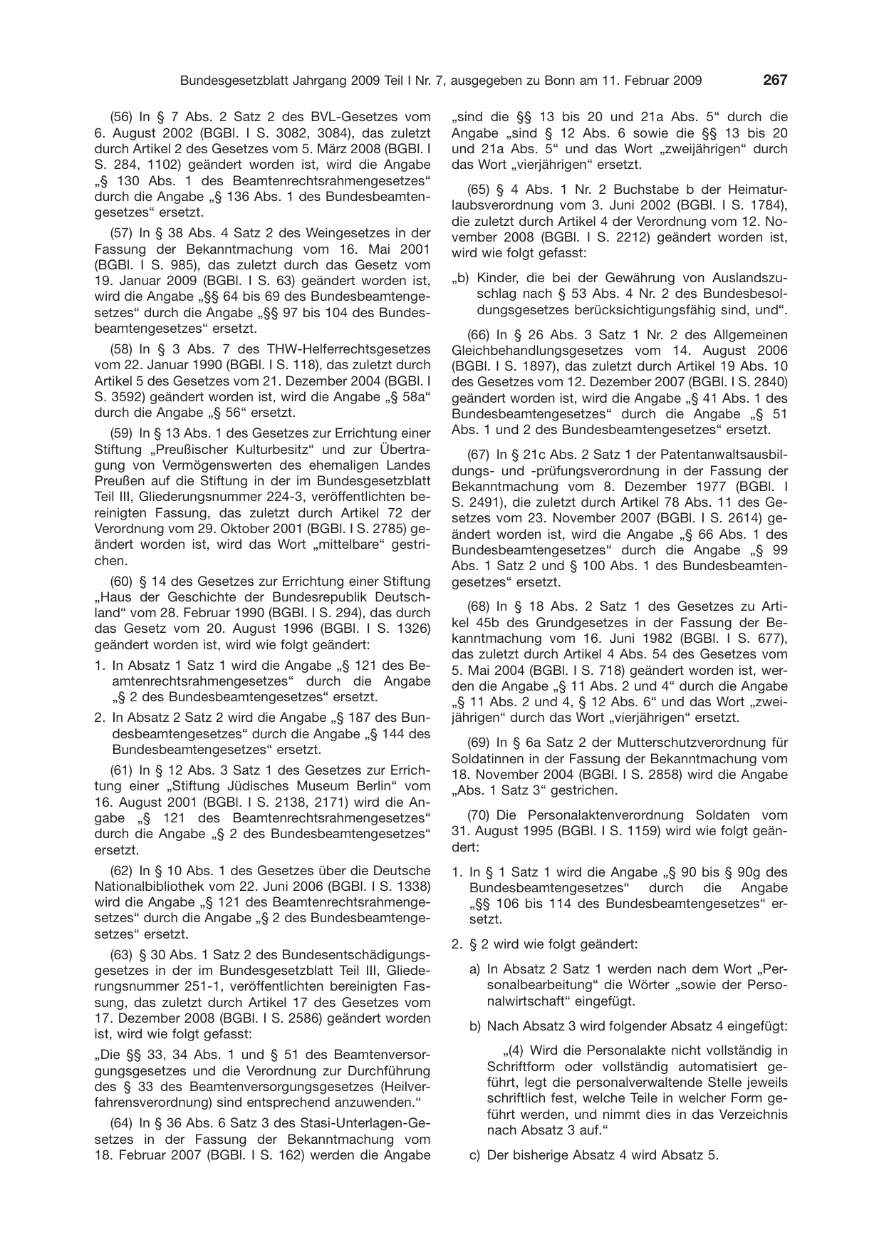 BGBl. 2009, Seite 267 — Originalseite als Abbildung