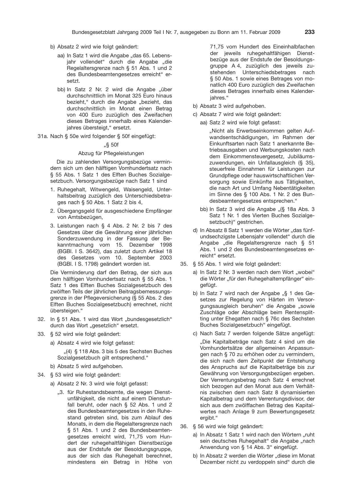 BGBl. 2009, Seite 233 — Originalseite als Abbildung
