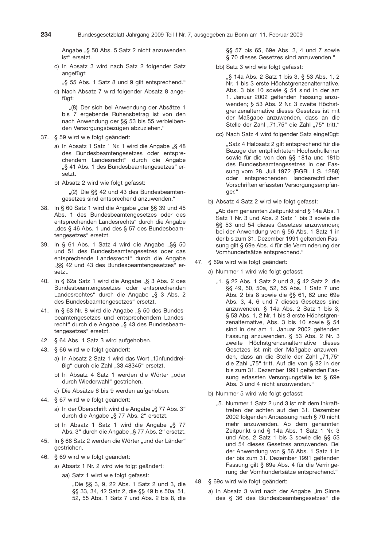 BGBl. 2009, Seite 234 — Originalseite als Abbildung