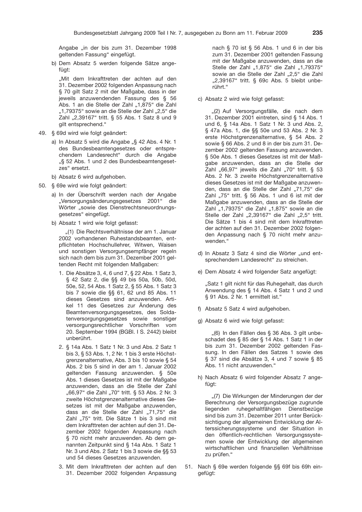 BGBl. 2009, Seite 235 — Originalseite als Abbildung