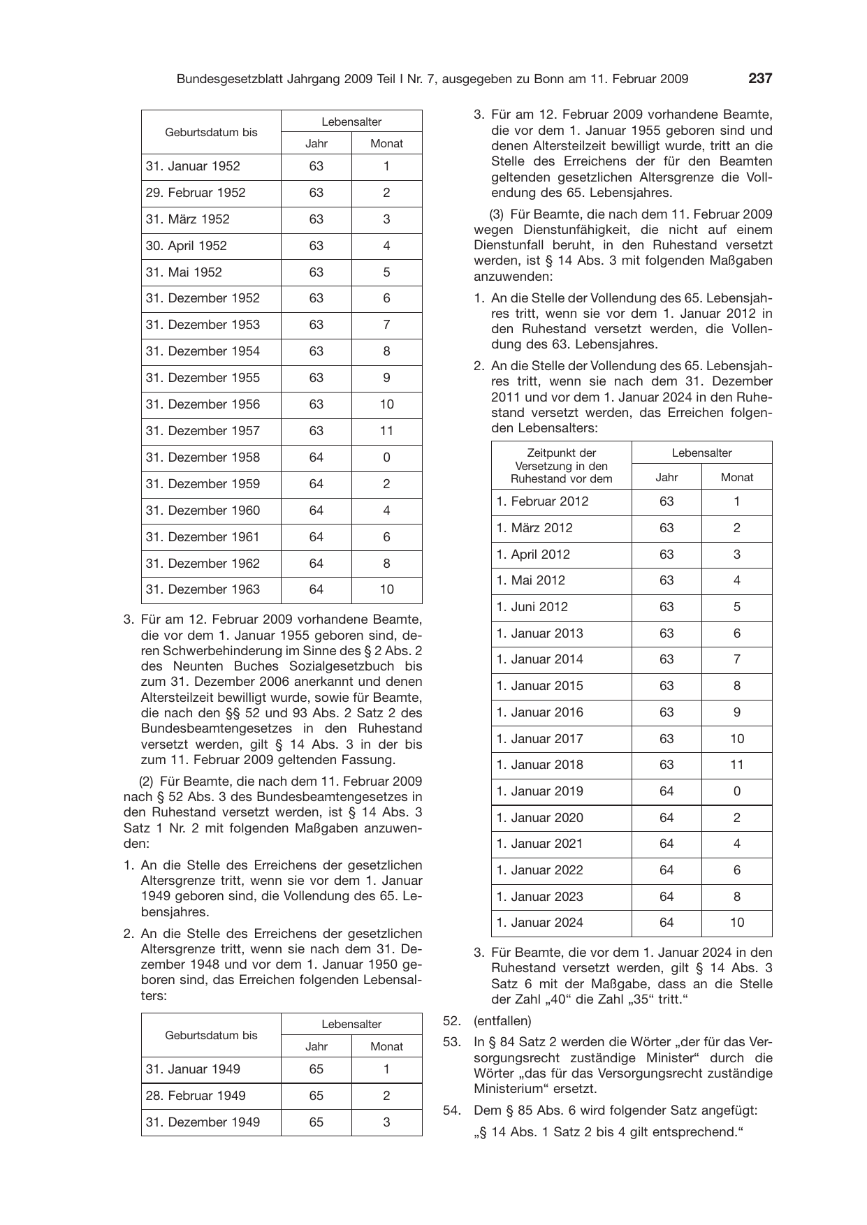 BGBl. 2009, Seite 237 — Originalseite als Abbildung
