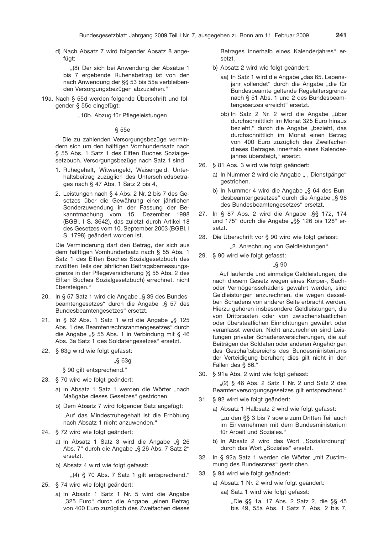BGBl. 2009, Seite 241 — Originalseite als Abbildung