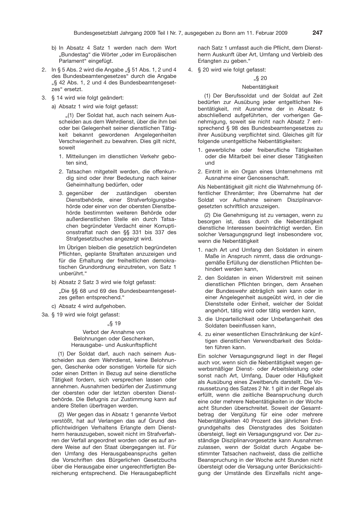 BGBl. 2009, Seite 247 — Originalseite als Abbildung