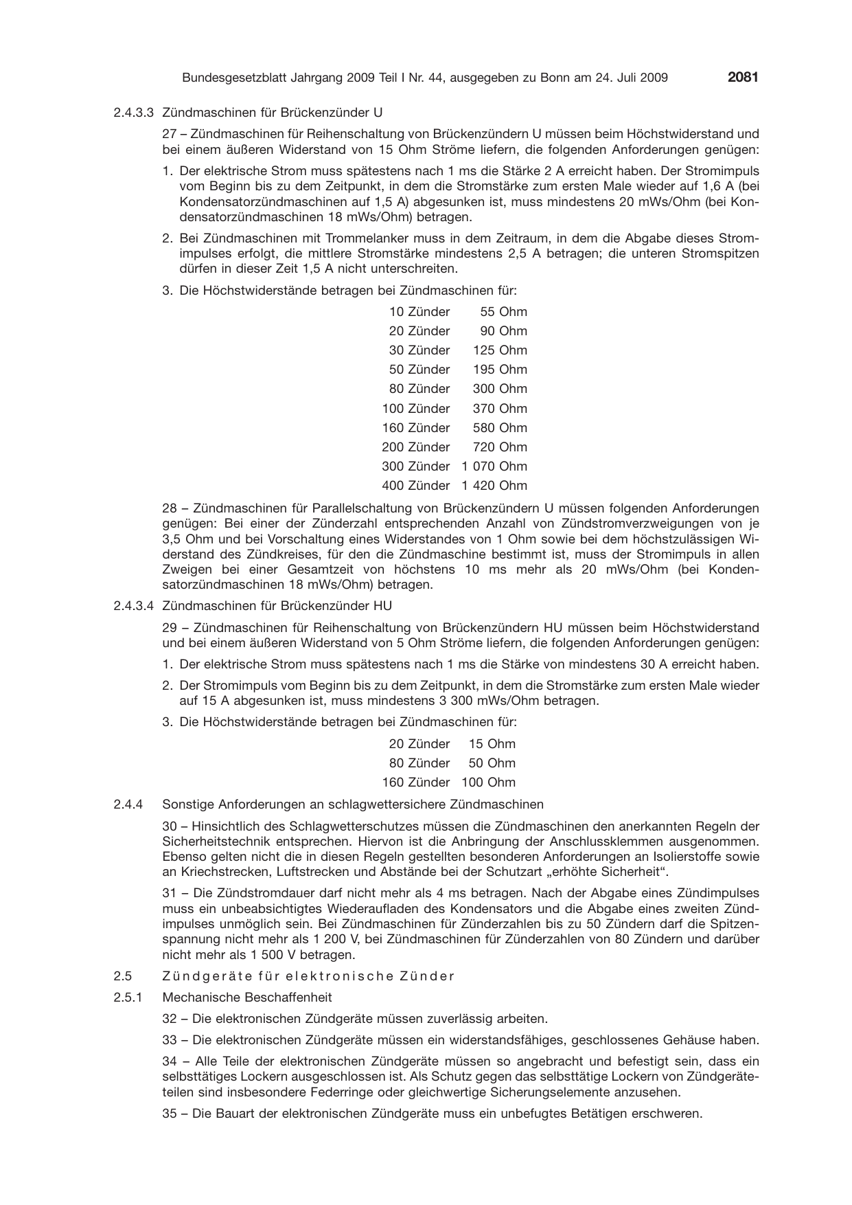 BGBl. 2009, Seite 2081 — Originalseite als Abbildung