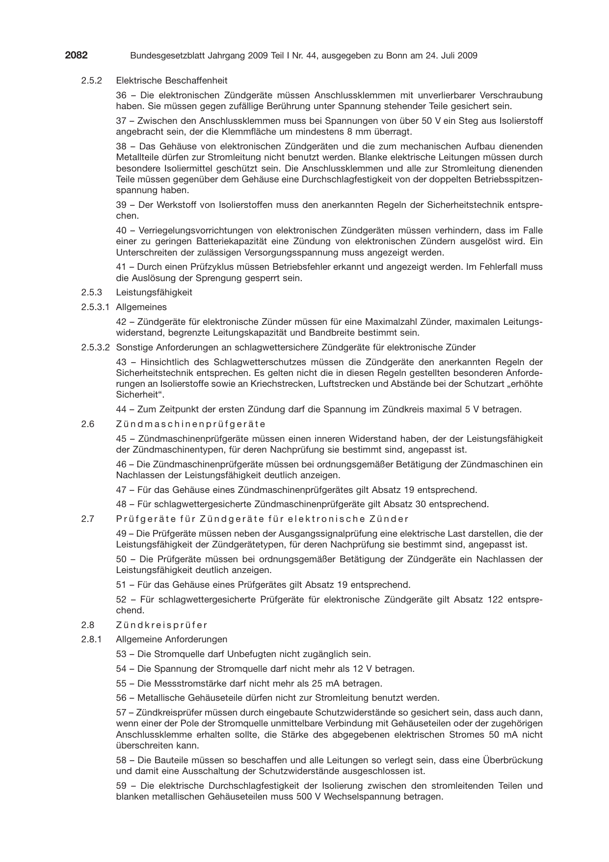 BGBl. 2009, Seite 2082 — Originalseite als Abbildung