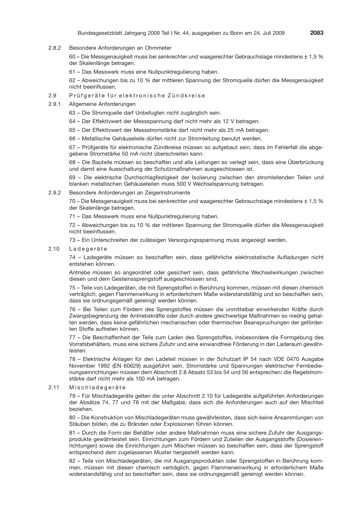BGBl. 2009, Seite 2083 — Originalseite als Abbildung