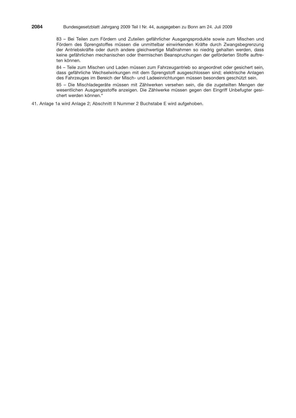 BGBl. 2009, Seite 2084 — Originalseite als Abbildung