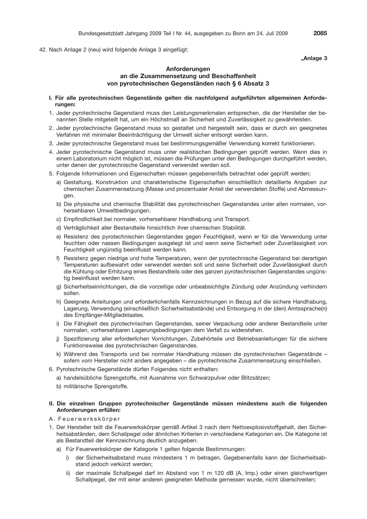 BGBl. 2009, Seite 2085 — Originalseite als Abbildung