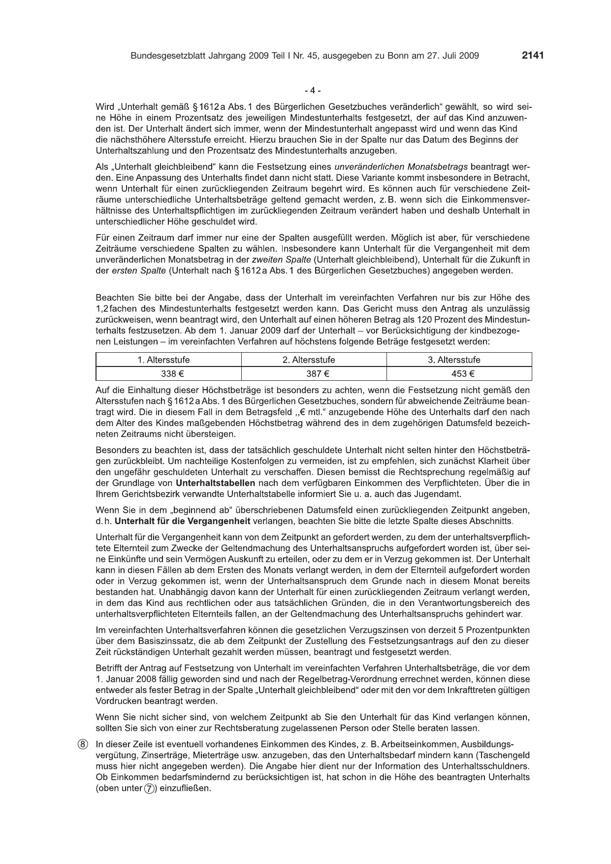 BGBl. 2009, Seite 2141 — Originalseite als Abbildung