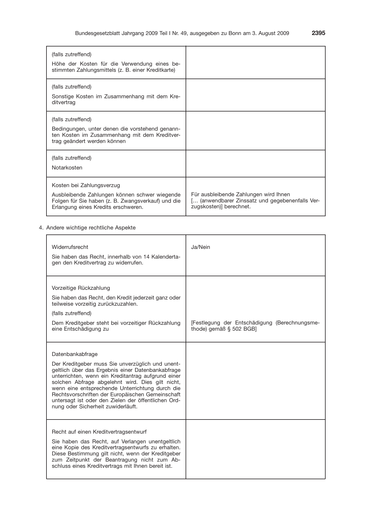 BGBl. 2009, Seite 2395 — Originalseite als Abbildung