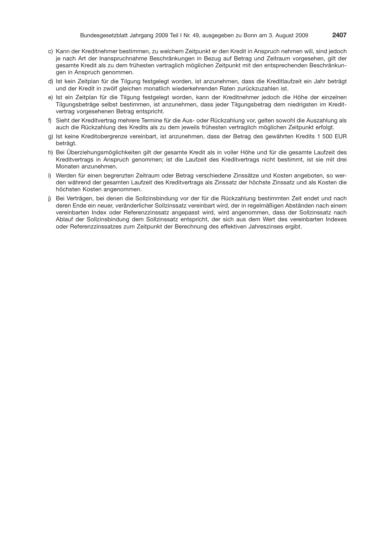 BGBl. 2009, Seite 2407 — Originalseite als Abbildung