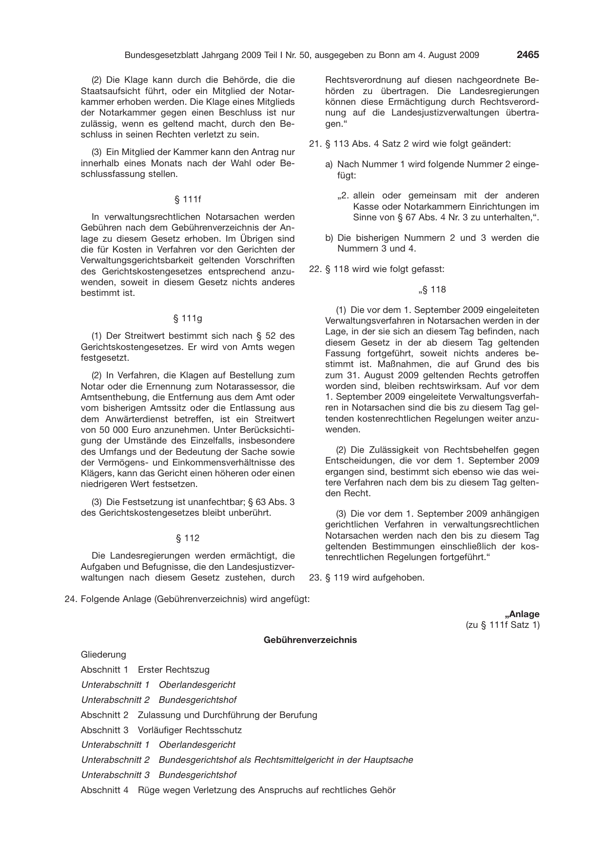 BGBl. 2009, Seite 2465 — Originalseite als Abbildung