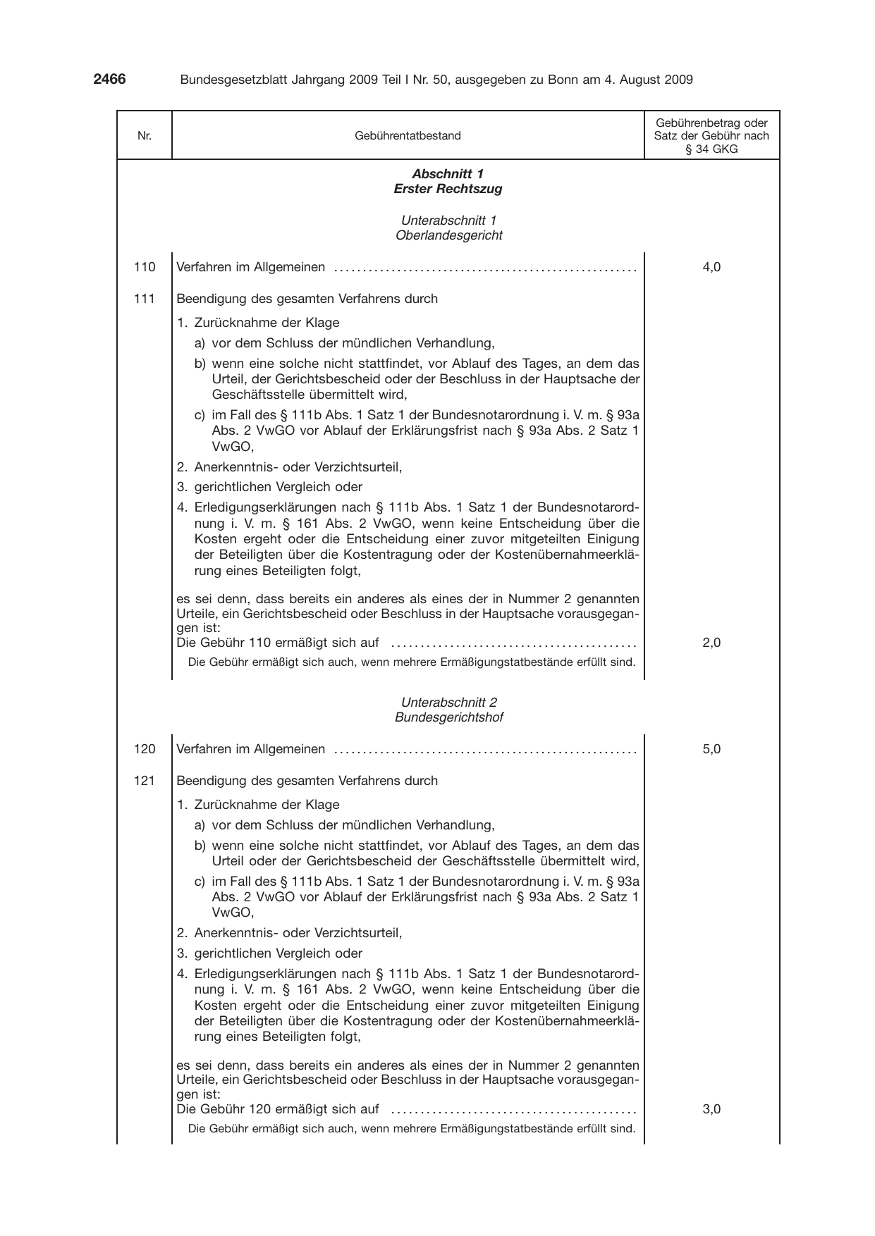 BGBl. 2009, Seite 2466 — Originalseite als Abbildung