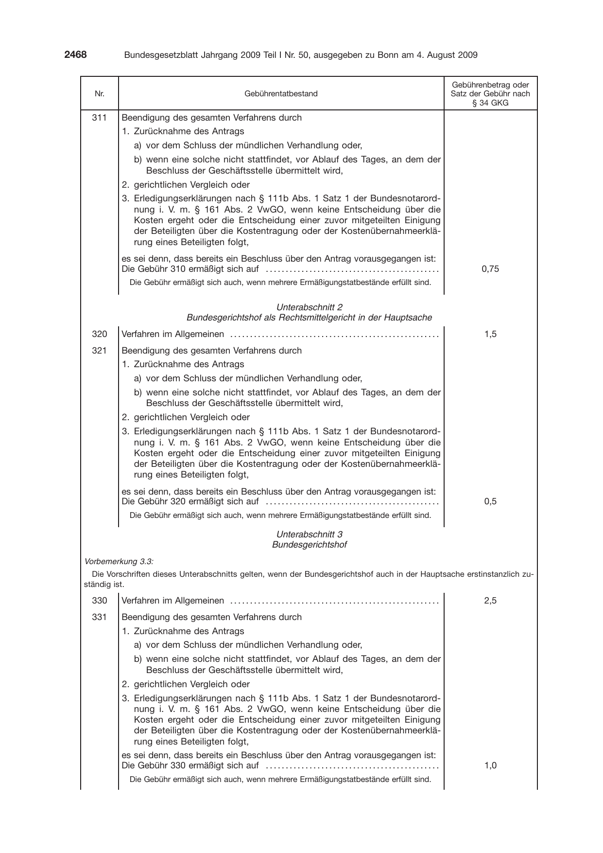 BGBl. 2009, Seite 2468 — Originalseite als Abbildung