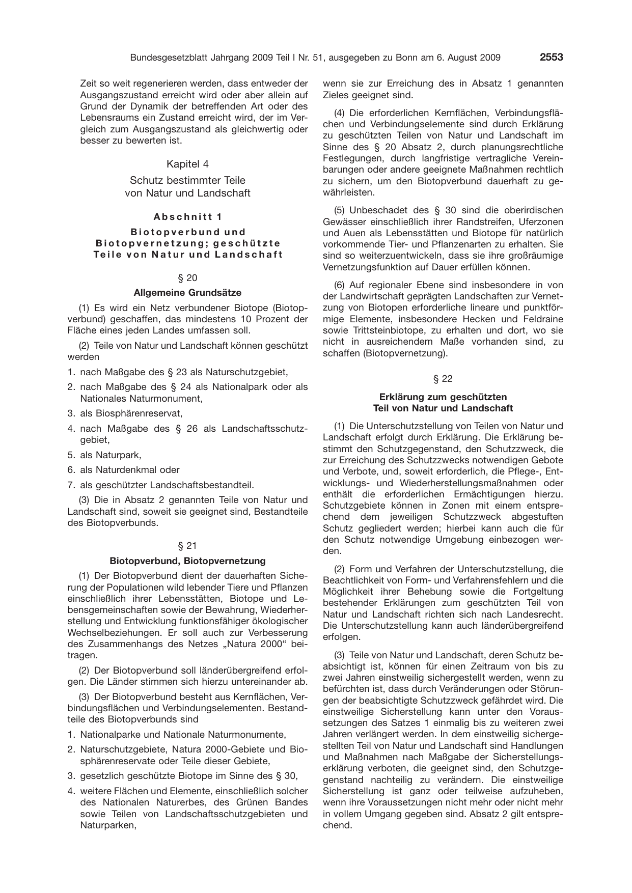 BGBl. 2009, Seite 2553 — Originalseite als Abbildung