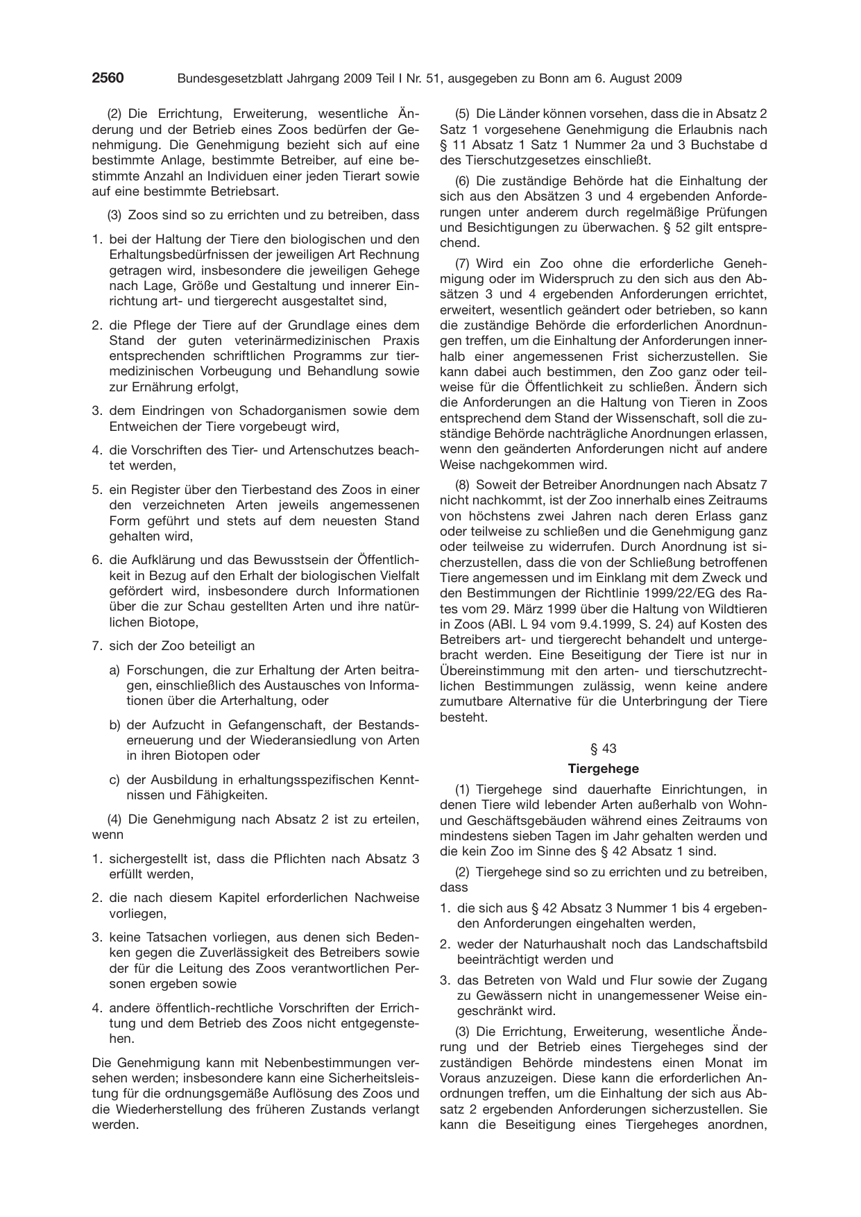 BGBl. 2009, Seite 2560 — Originalseite als Abbildung