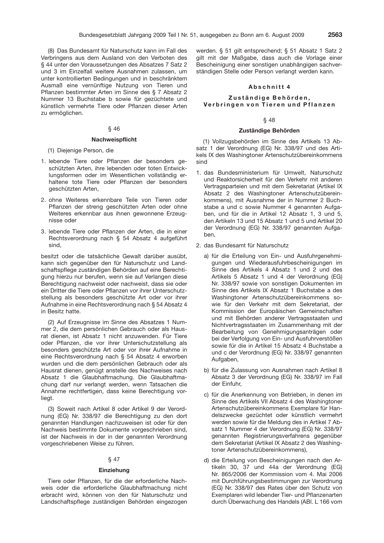 BGBl. 2009, Seite 2563 — Originalseite als Abbildung