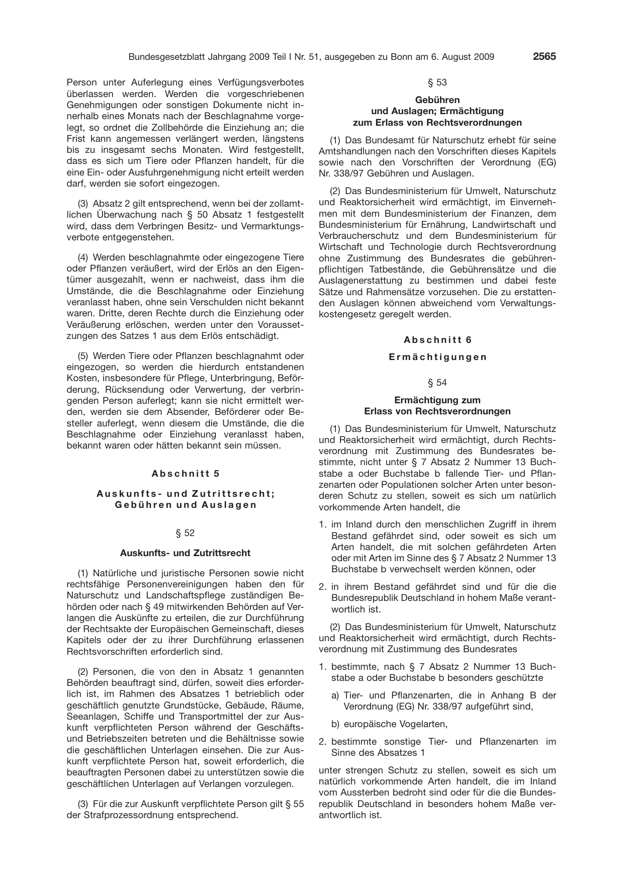 BGBl. 2009, Seite 2565 — Originalseite als Abbildung