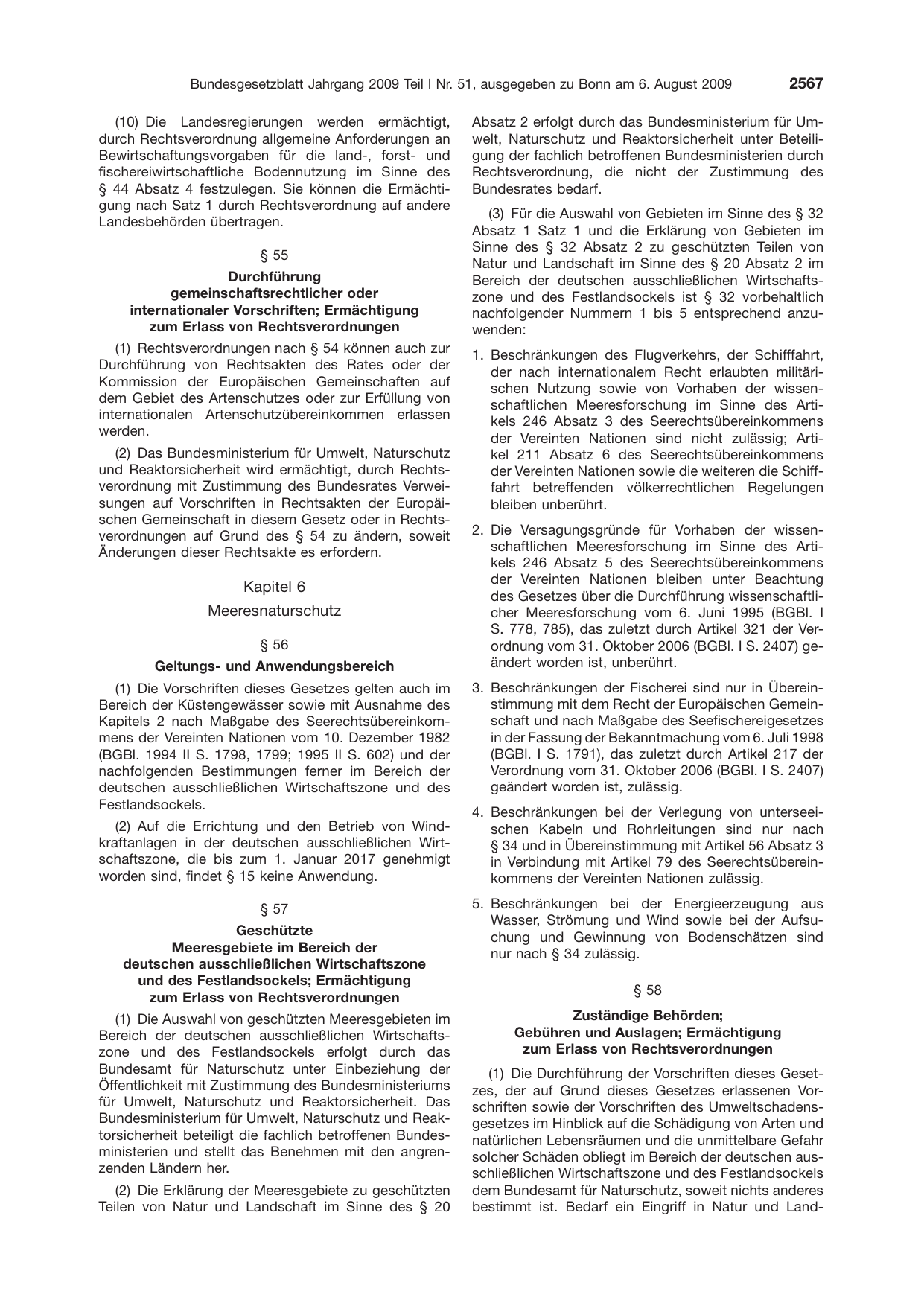 BGBl. 2009, Seite 2567 — Originalseite als Abbildung