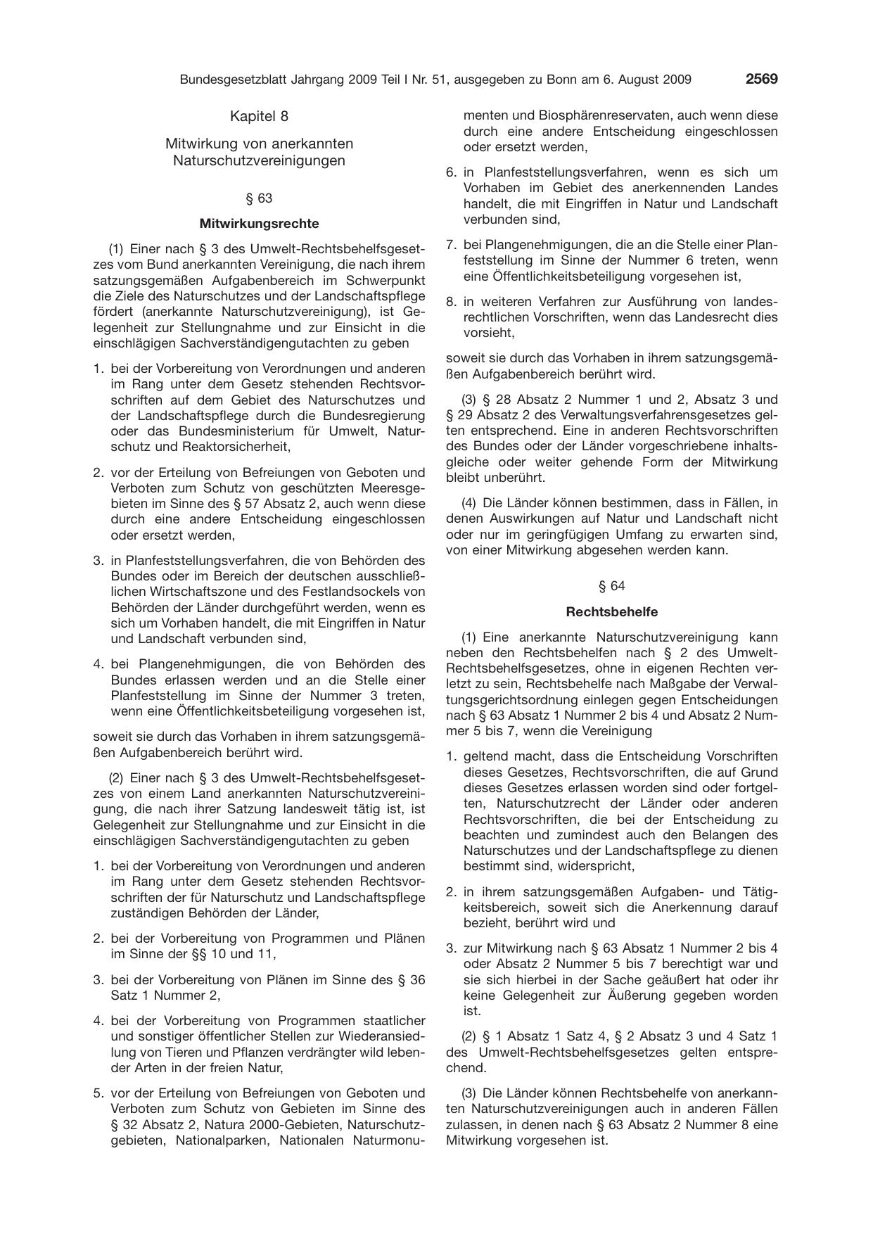 BGBl. 2009, Seite 2569 — Originalseite als Abbildung