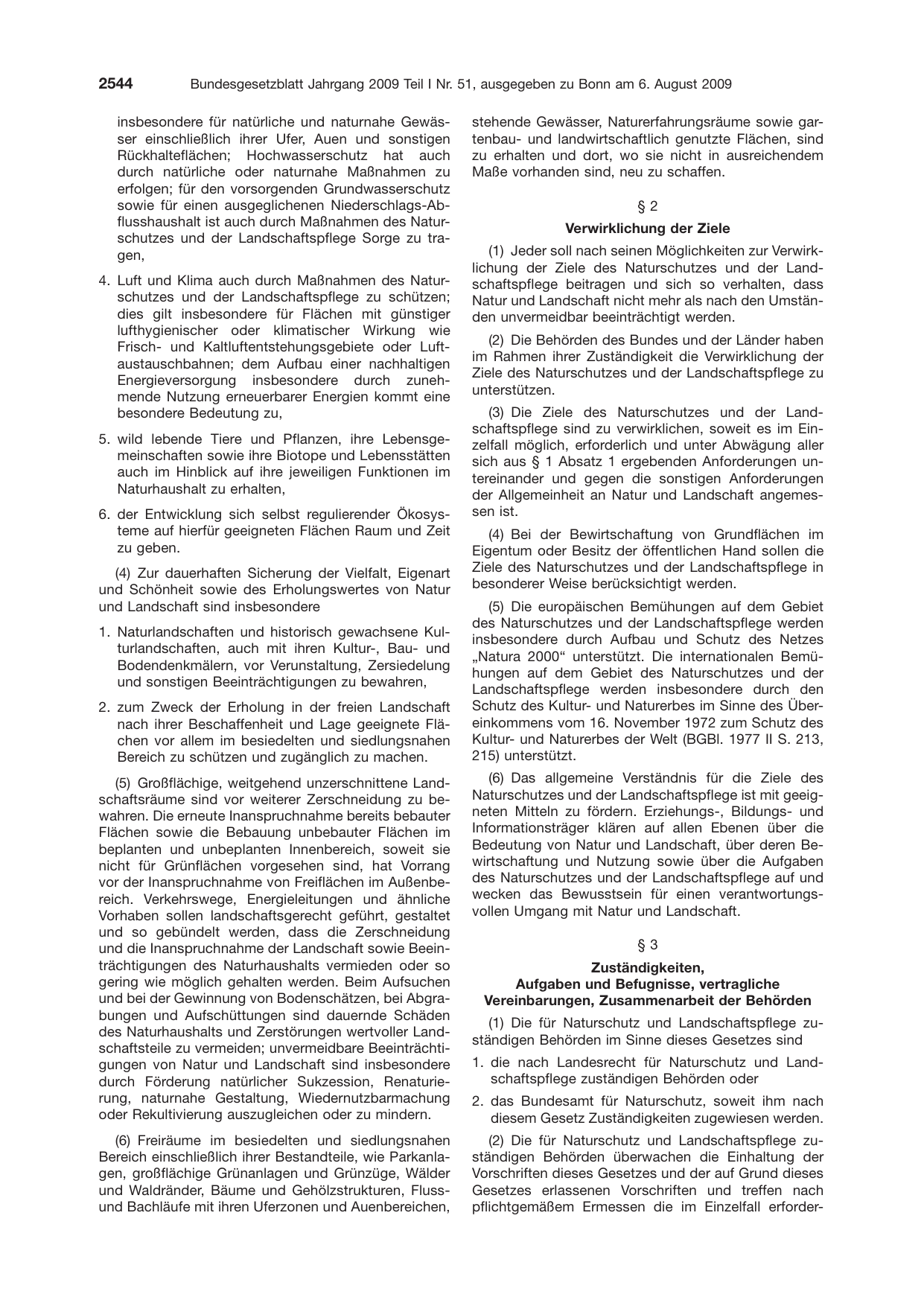 BGBl. 2009, Seite 2544 — Originalseite als Abbildung