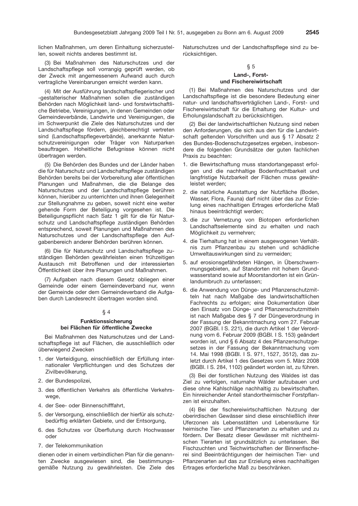 BGBl. 2009, Seite 2545 — Originalseite als Abbildung