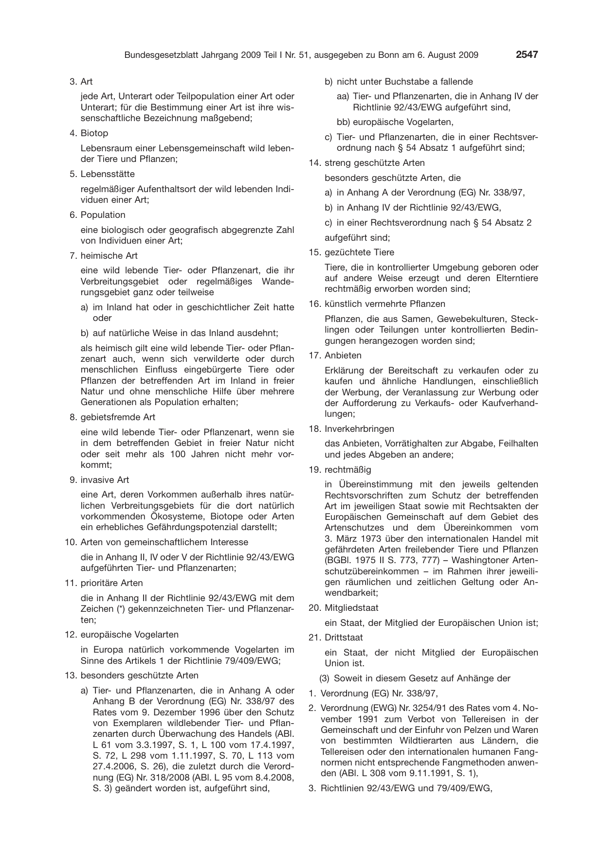 BGBl. 2009, Seite 2547 — Originalseite als Abbildung