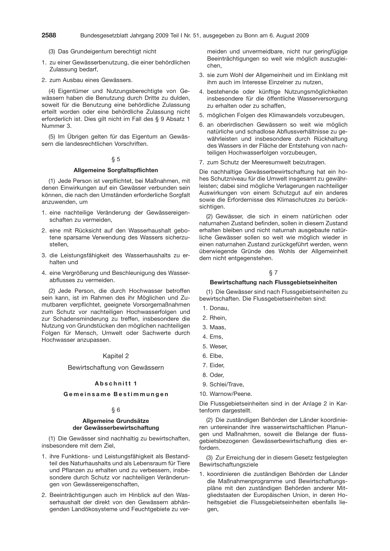 BGBl. 2009, Seite 2588 — Originalseite als Abbildung