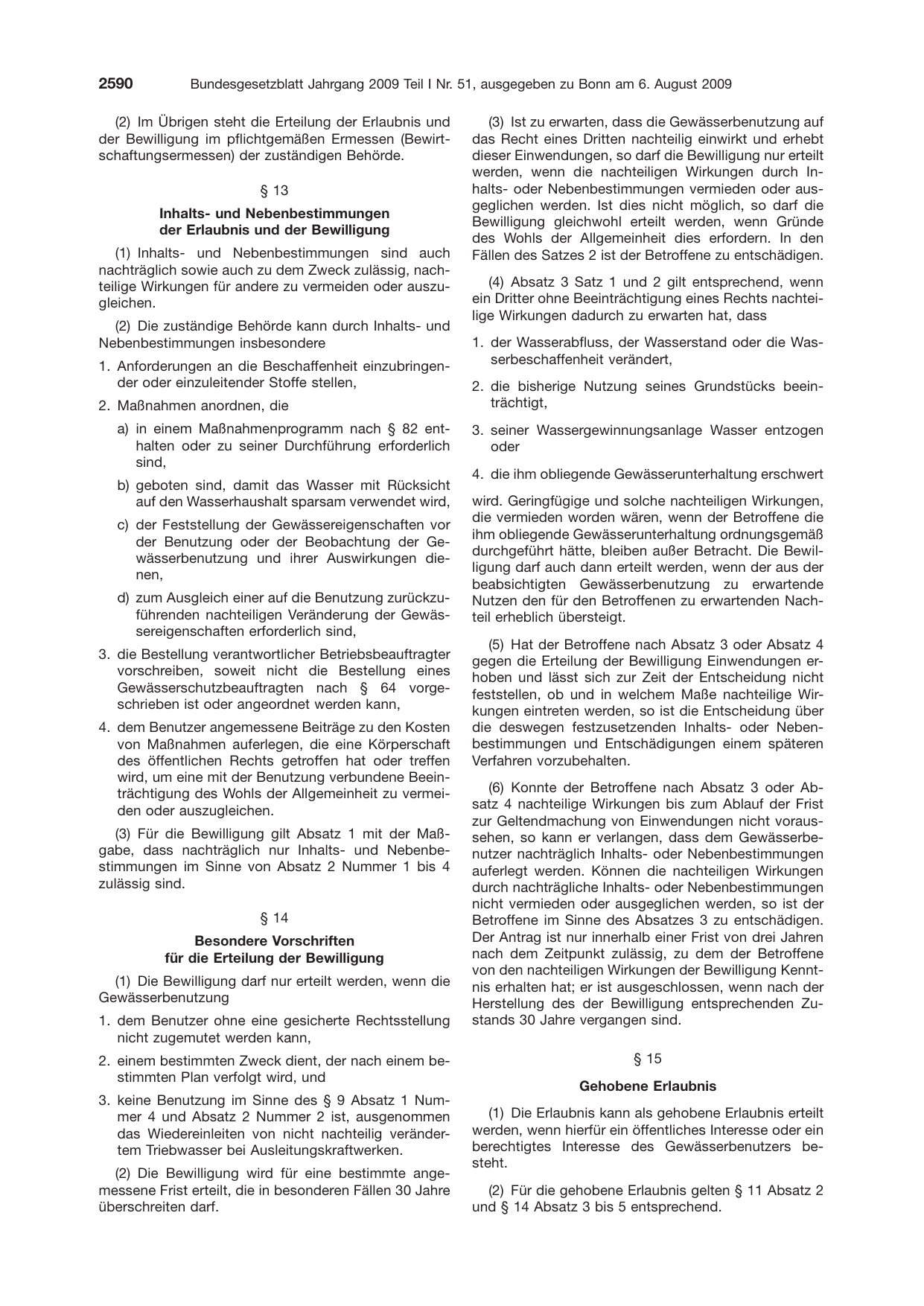BGBl. 2009, Seite 2590 — Originalseite als Abbildung