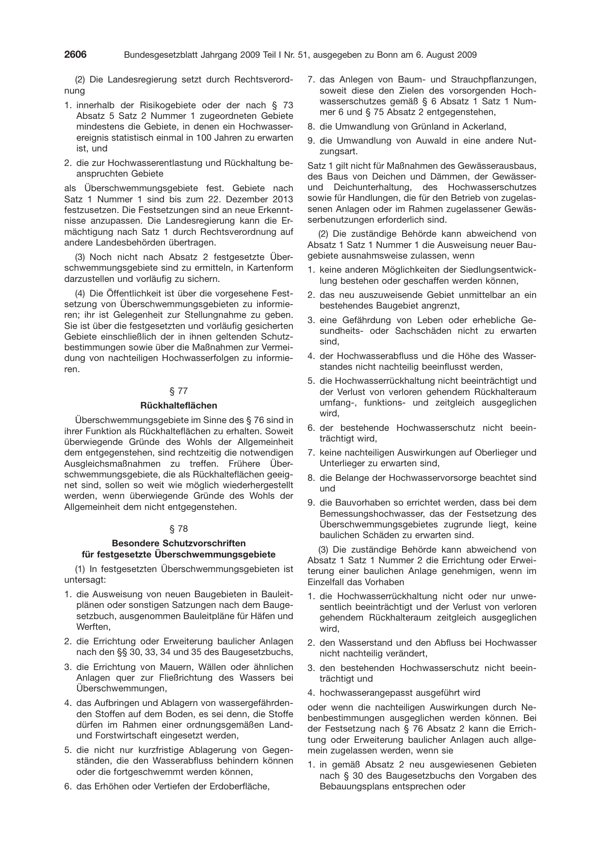 BGBl. 2009, Seite 2606 — Originalseite als Abbildung