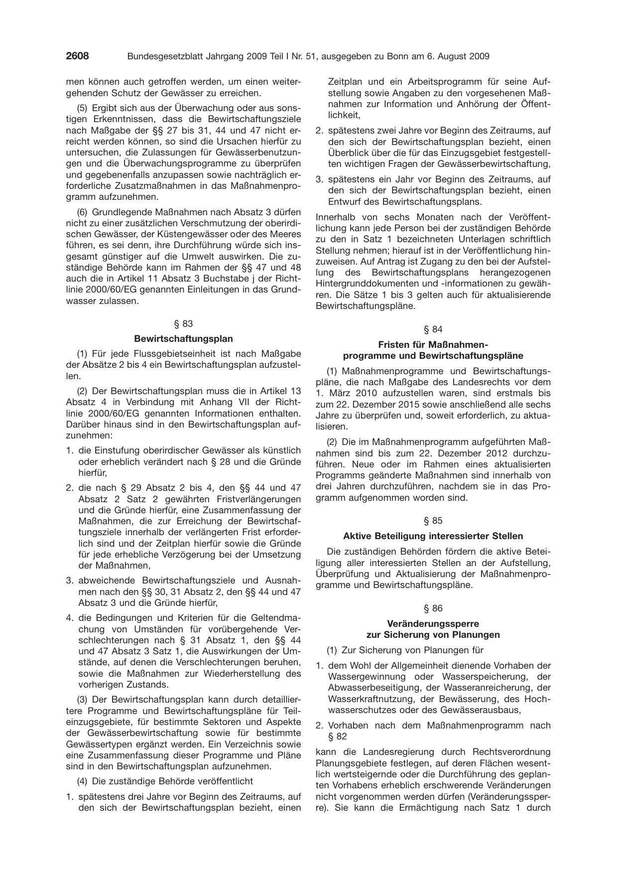 BGBl. 2009, Seite 2608 — Originalseite als Abbildung