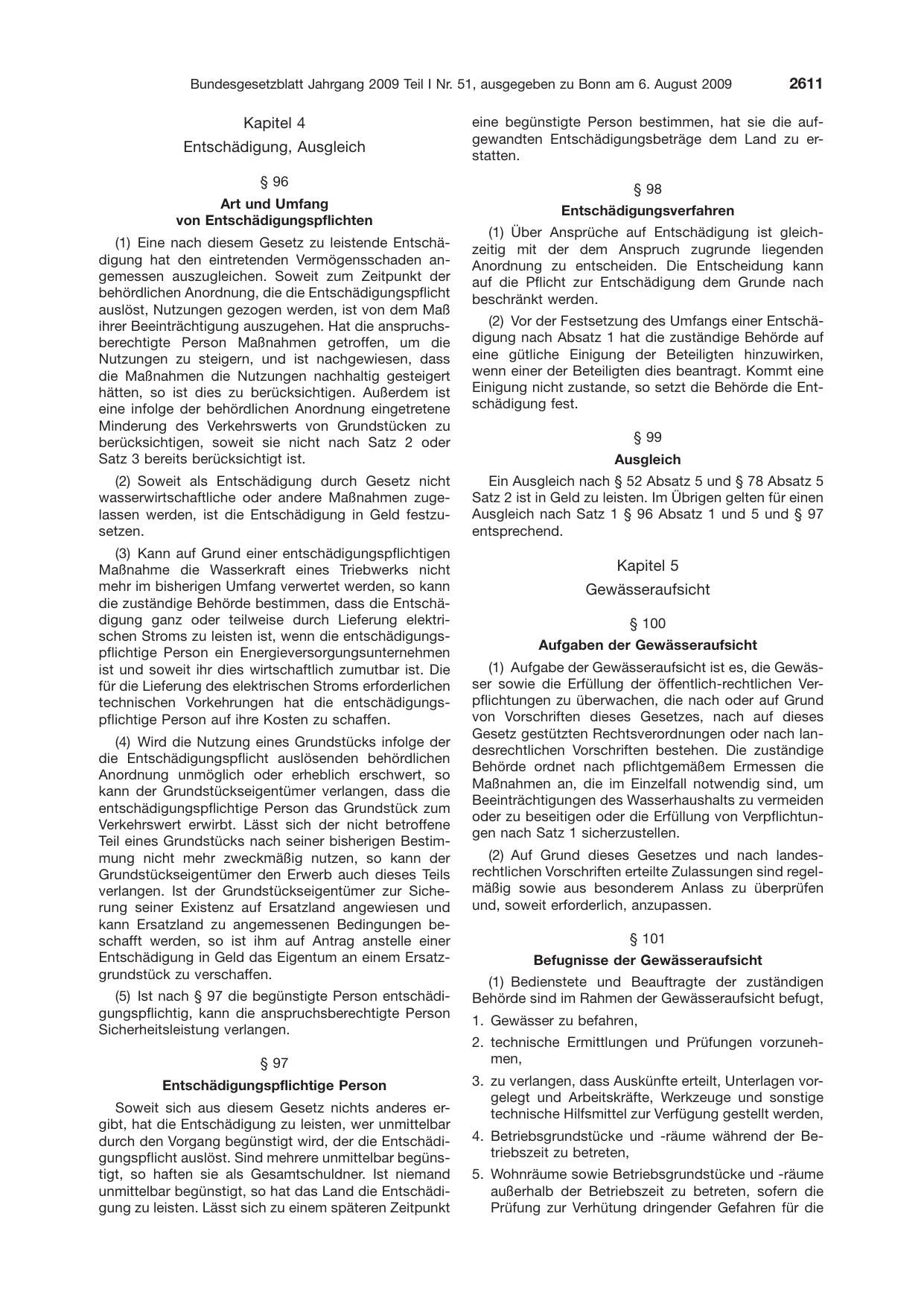 BGBl. 2009, Seite 2611 — Originalseite als Abbildung