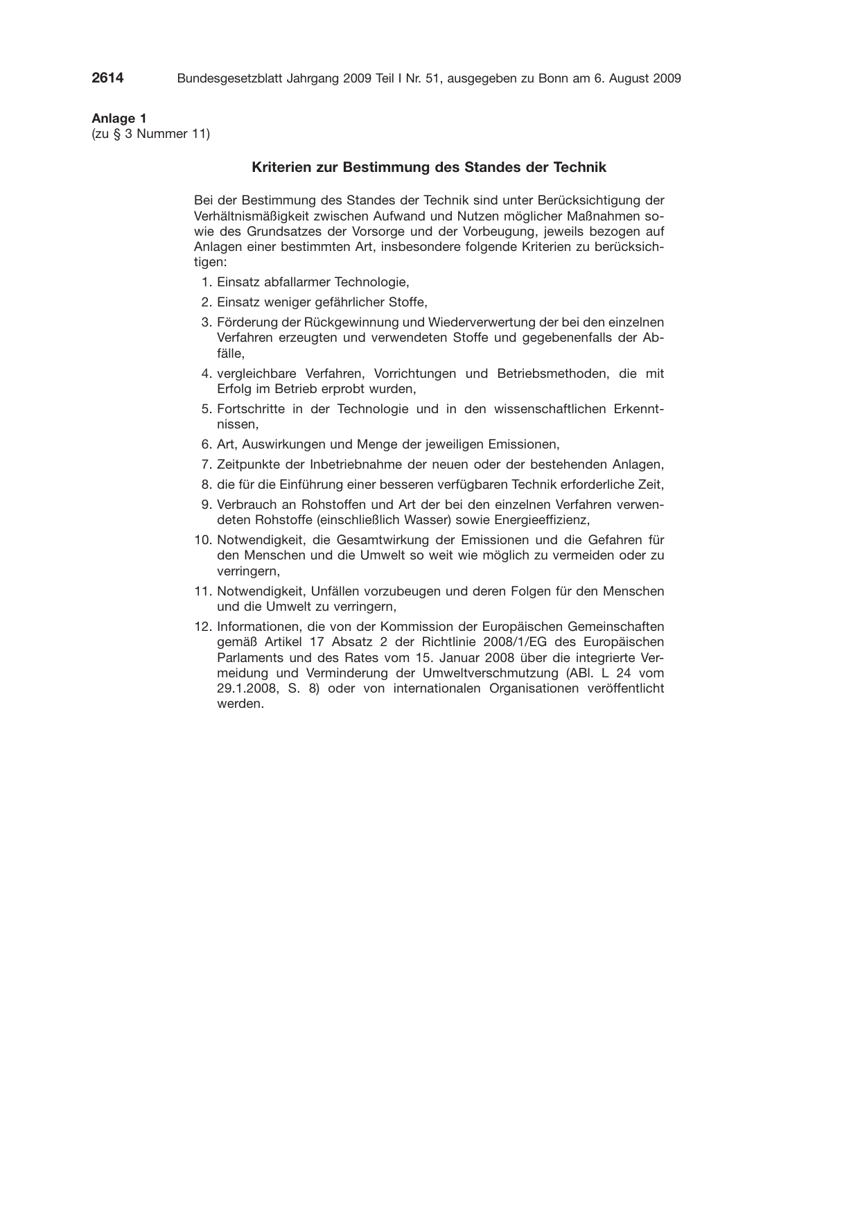 BGBl. 2009, Seite 2614 — Originalseite als Abbildung