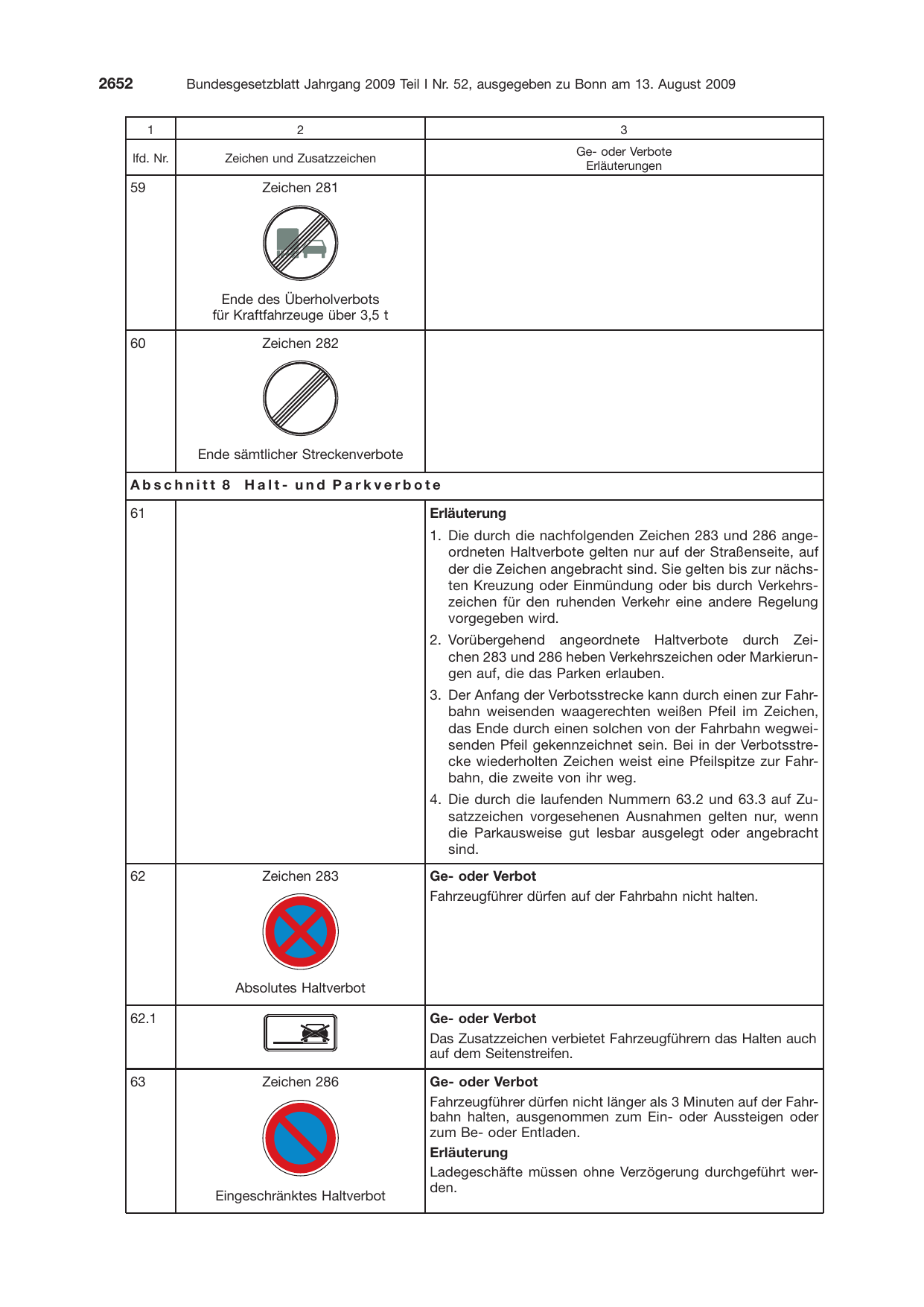 BGBl. 2009, Seite 2652 — Originalseite als Abbildung