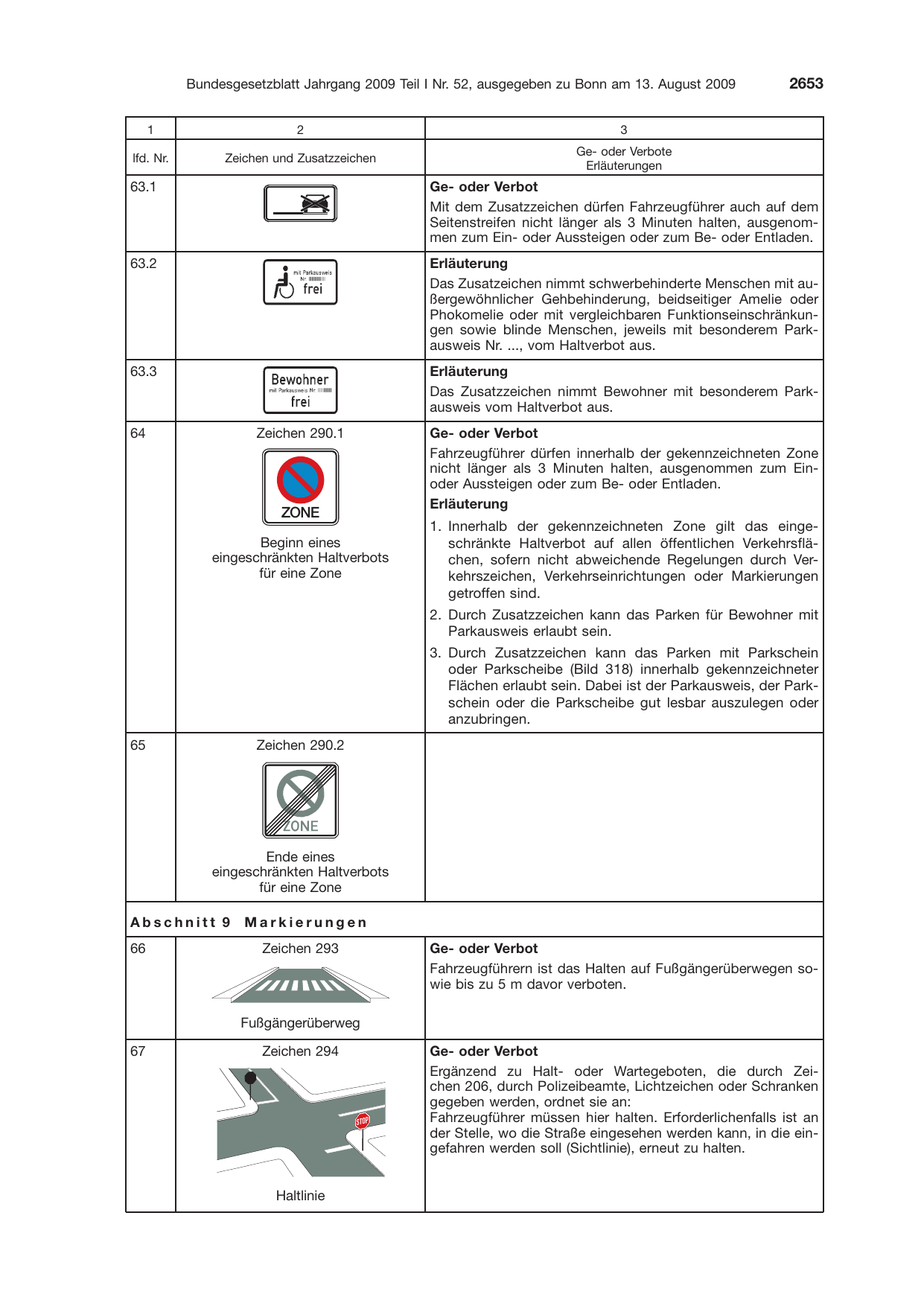 BGBl. 2009, Seite 2653 — Originalseite als Abbildung